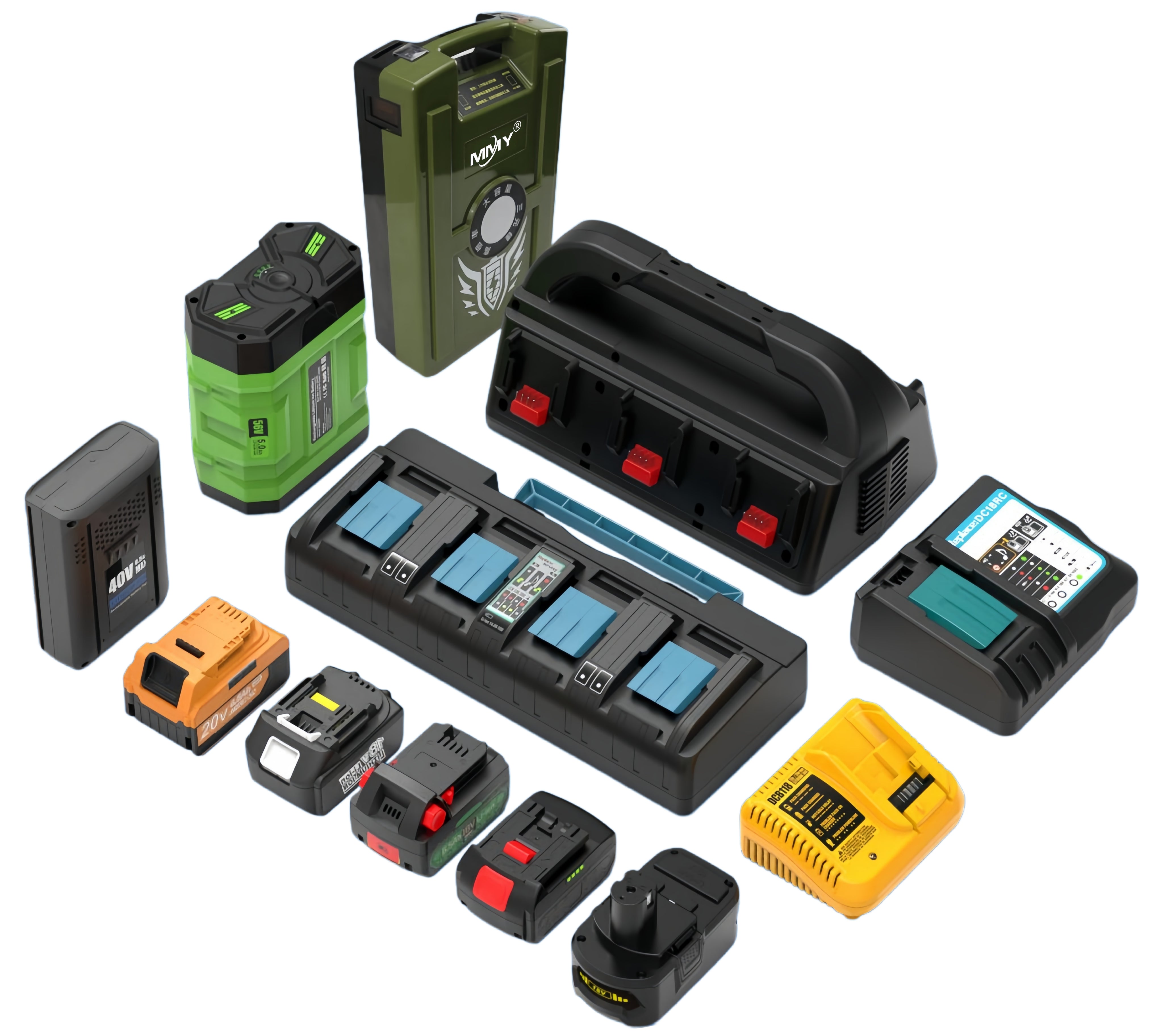 Power tool batteries and chargers
