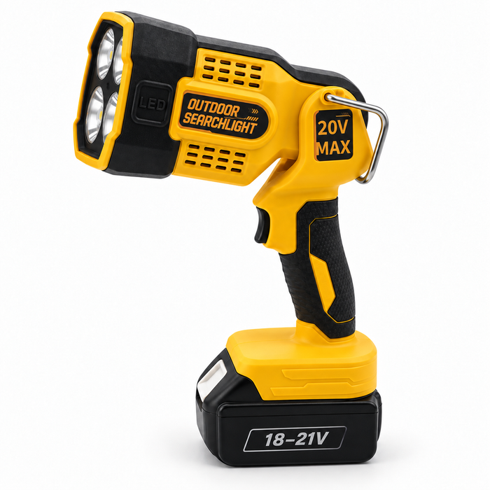 Industrial Cordless LED Spotlight DC 18 to 21V Long Range Searchlight for Construction Patrol and Rescue