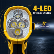 Industrial Cordless LED Spotlight DC 18 to 21V Long Range Searchlight for Construction Patrol and Rescue