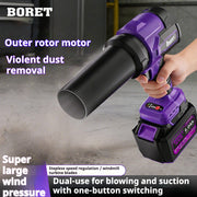 Boret 21V Cordless 2-in-1 Air Blower & Vacuum – Powerful 16N Blowing Force