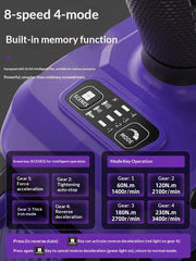 21V Professional Brushless 360 LED Light 8-Gear Intelligent Control 260Nm Torque Smart Impact Driver