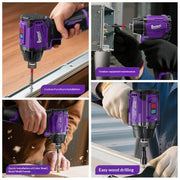 Parafusadeira de Impacto Profissional sem Fio 16V com Motor Brushless, Luz de Trabalho LED Sem Sombras, Múltiplas Velocidades, Alto Torque e Ferramenta Elétrica OEM